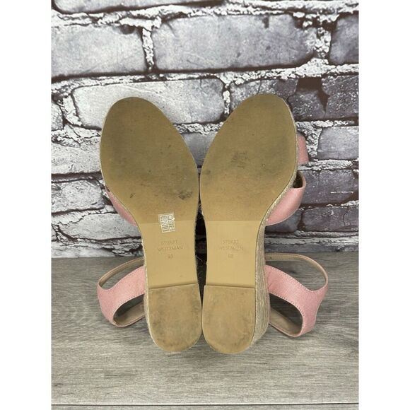 STUART WEITZMAN Mirela II Pink Canvas Espadrille Wedge Sandals Women 9.5B US/40 - Picture 10 of 16